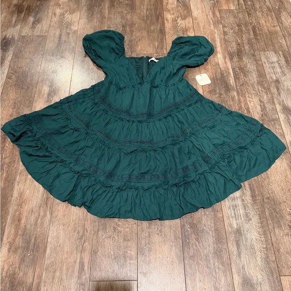 Altar'd State Deep Green Mini Dress - Picture 1 of 5